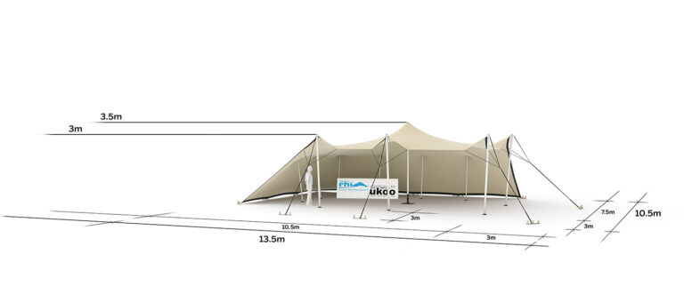 Tente nomade Ukoo 79m2 2 cotés fermés